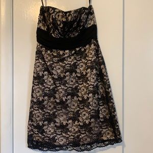 White House Black Market Lace/Bead Strapless Dress